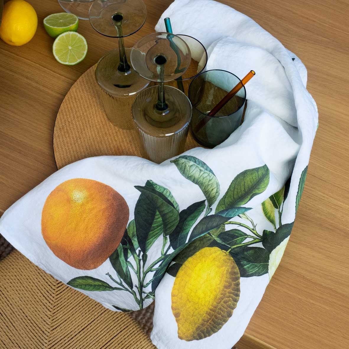 Strofinacci da cucina al limone, strofinacci da cucina al