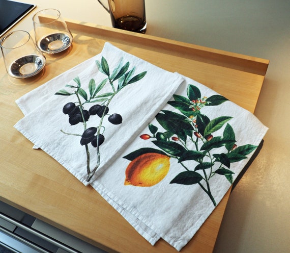 Dish Towels 100 Percent Cotton | Set of 4 for Drying and Kitchen Use  (Clementine Orange)