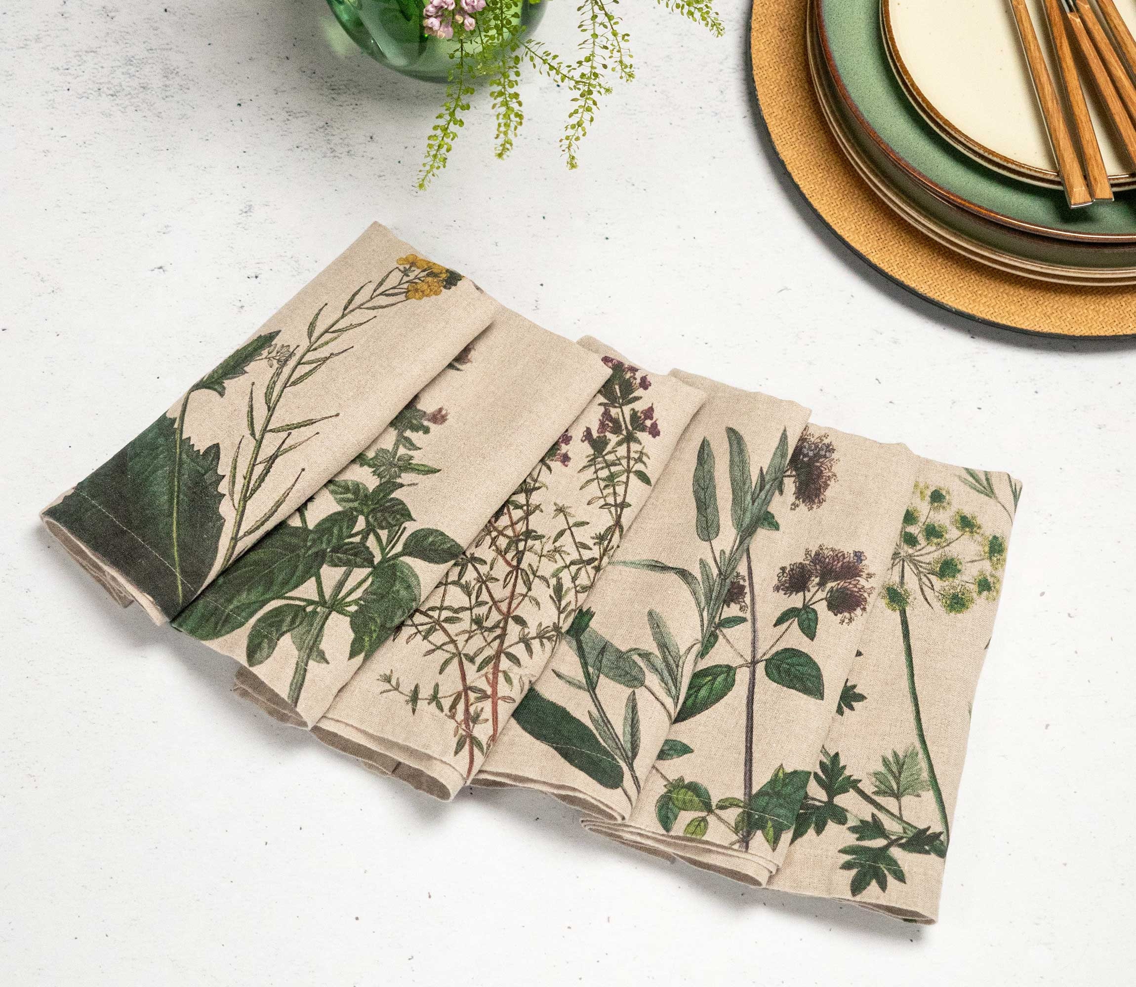 8 decorative edge cloth napkins set fabric dinner table linens lot vintage