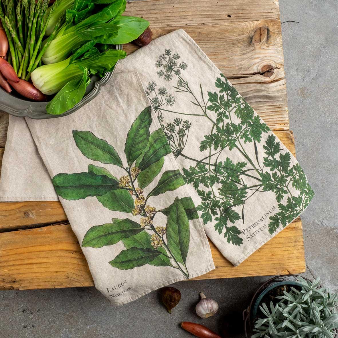 Strofinaccio Vintage Con Cervo, In Misto Lino E Cotone, 45x67 Cm – Panno Da Cucina Country, Lavabile In Lavatrice