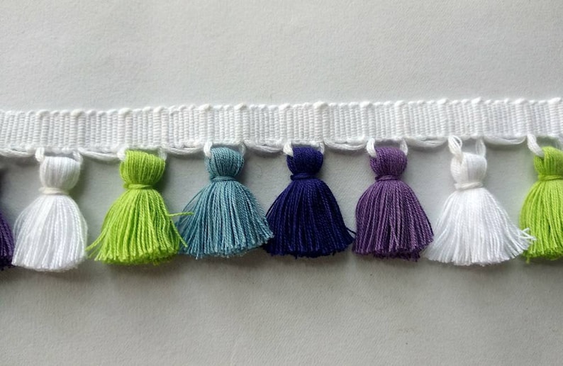 Multi coloured tassel trims