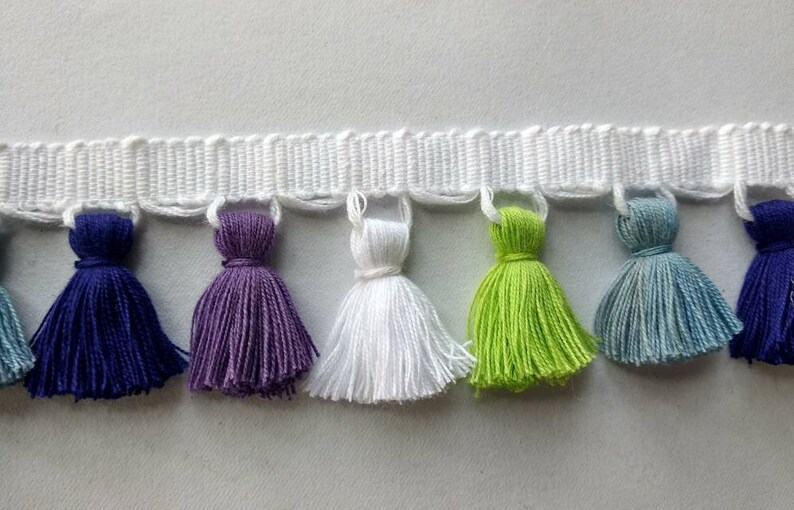 Multi coloured tassel trims