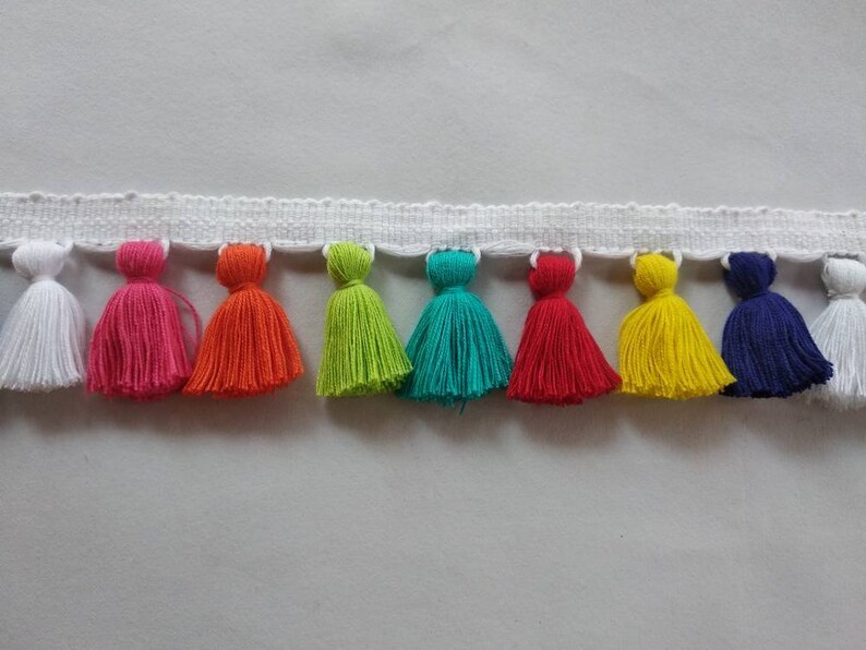 Multi colored tassel trim Etsy
