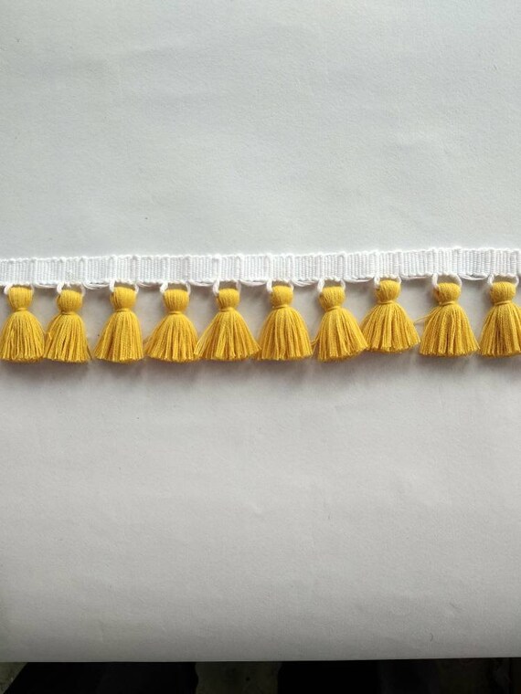 Tassel Fringe Yellow Colourtassel Trimtasselcotton Etsy