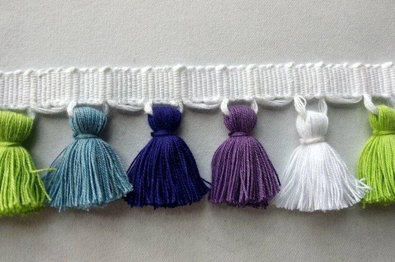 Multi coloured tassel trims