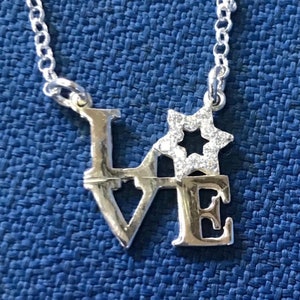 Sterling Silver 925 Love with Zircon stones Proud handmade in Israel Jewelry image 3