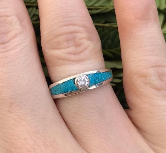 Turquoise and Sterling Silver Ring for Women, December Birthstone