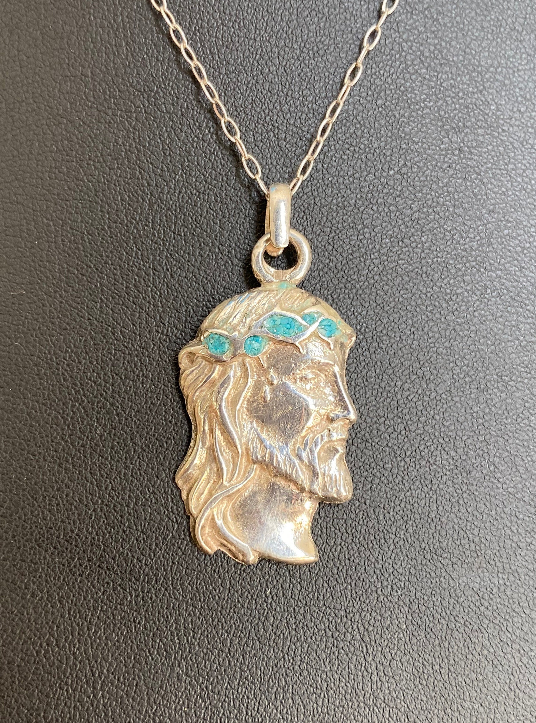 Religious Christian Necklace Sterling Silver necklace Jesus Etsy