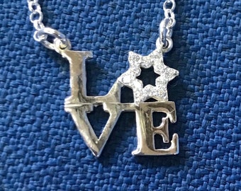 Sterling Zilver 925 "Love" Davidster met diamanten Trots handgemaakt in Israëlische sieraden