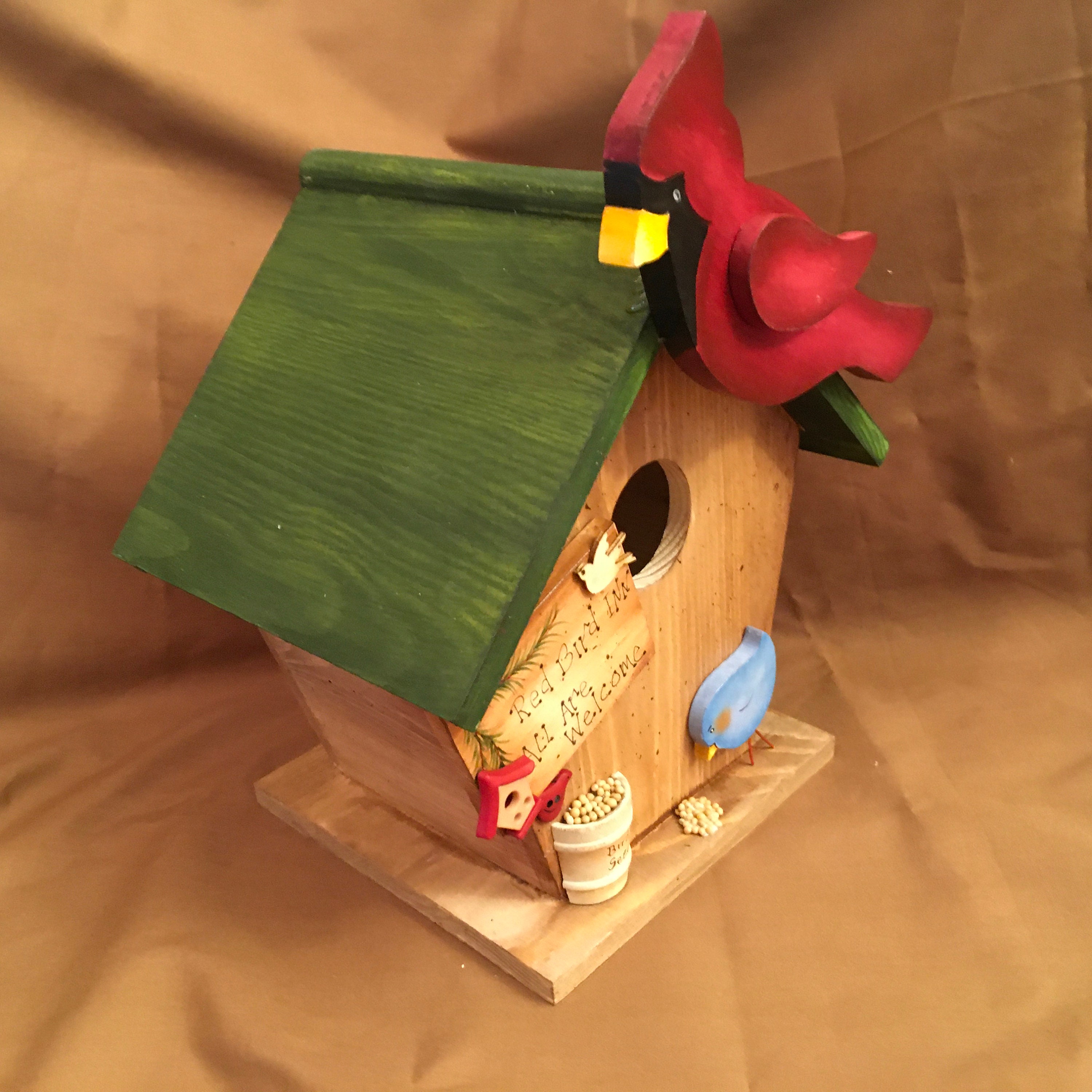 Cardinal bird house | Etsy