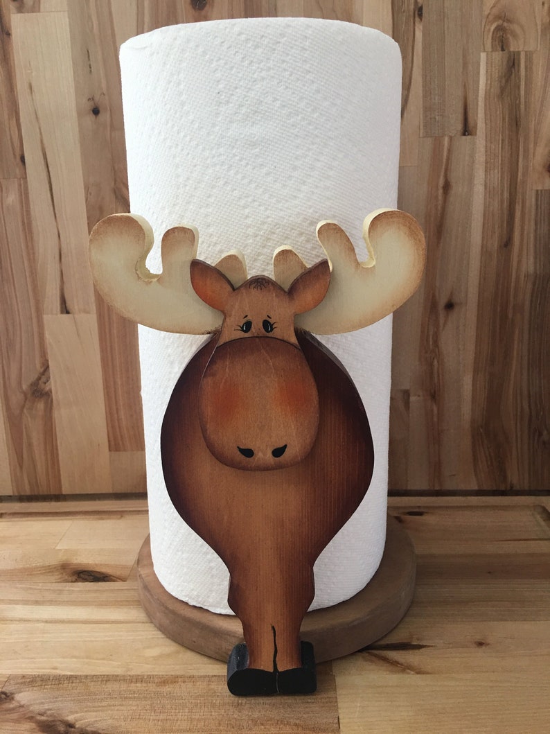 Moose Paper Towel Holder Etsy