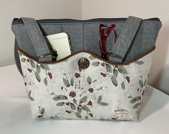 Green fabric handbag