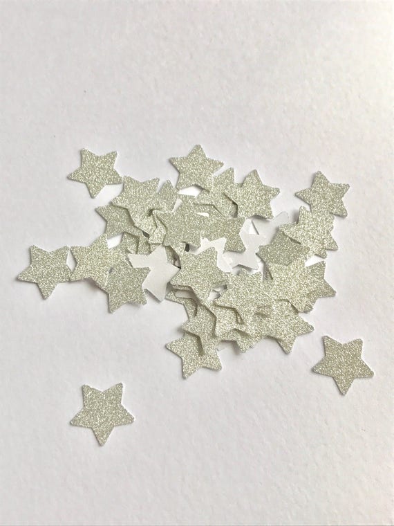 Silver Glitter Star Stickers pack of 50 | Etsy