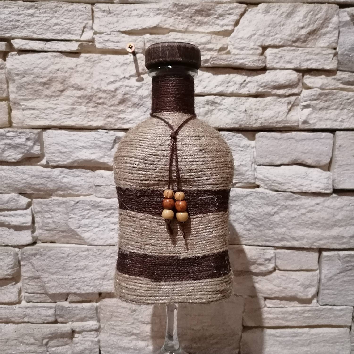 Bouteille Décoration ou Soliflore Fleurs Séchées Création Artisanale