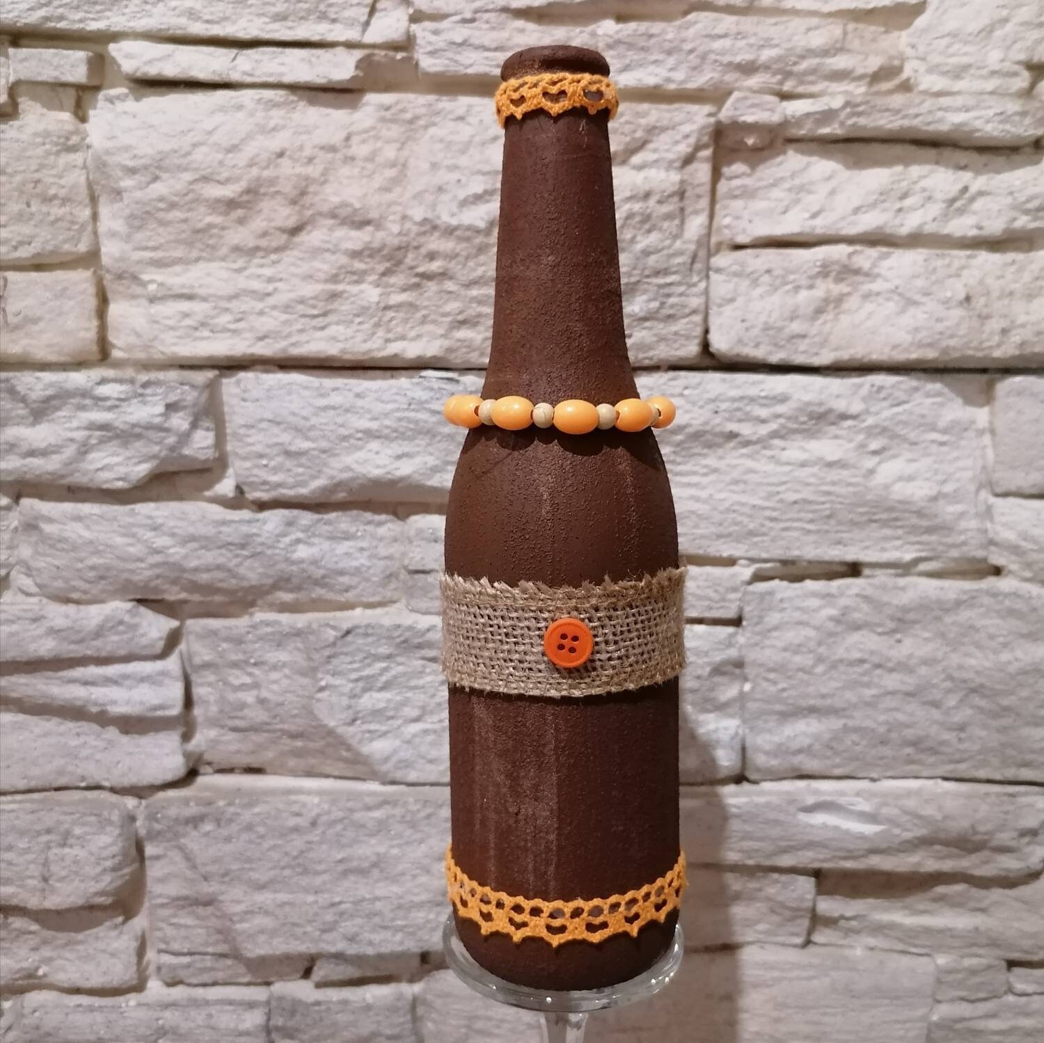 Bouteille Décoration ou Soliflore Fleurs Séchées Création Artisanale