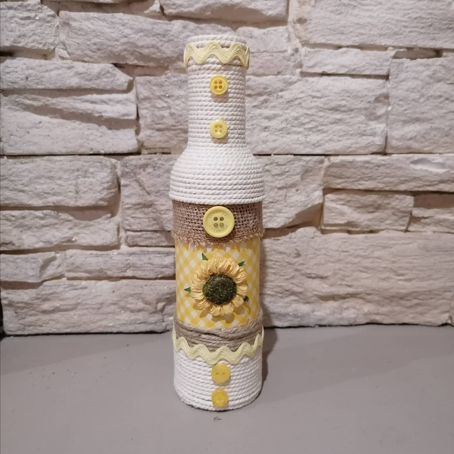 Bouteille Décoration ou Soliflore Création Artisanale