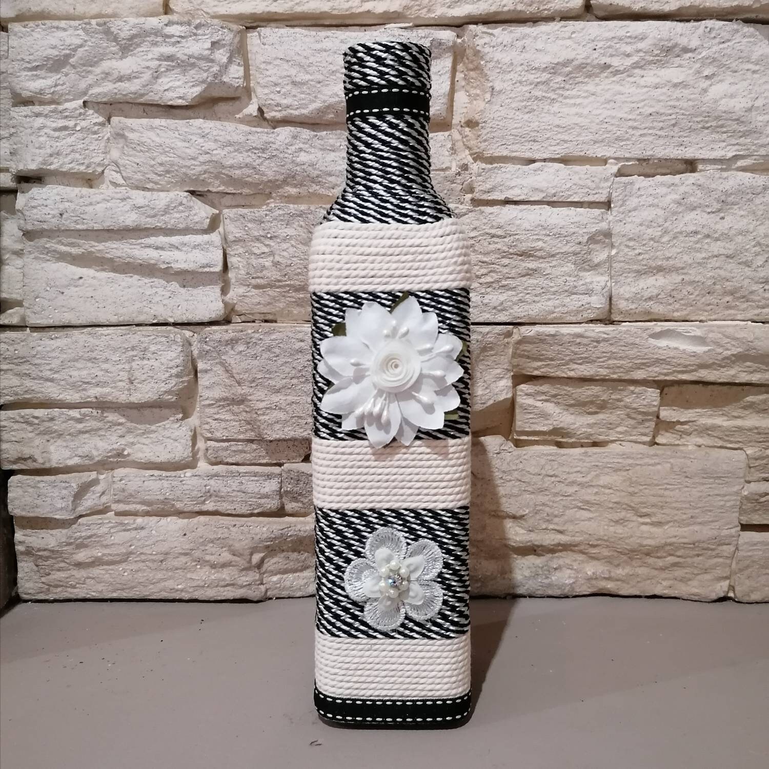 Bouteille Décoration ou Soliflore Création Artisanale