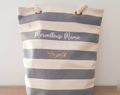 Customizable Cabas Marinière Cabas Custom Mamie Cabas customizable Mom Marinnière Bag Grandmother 39 s Day cabas