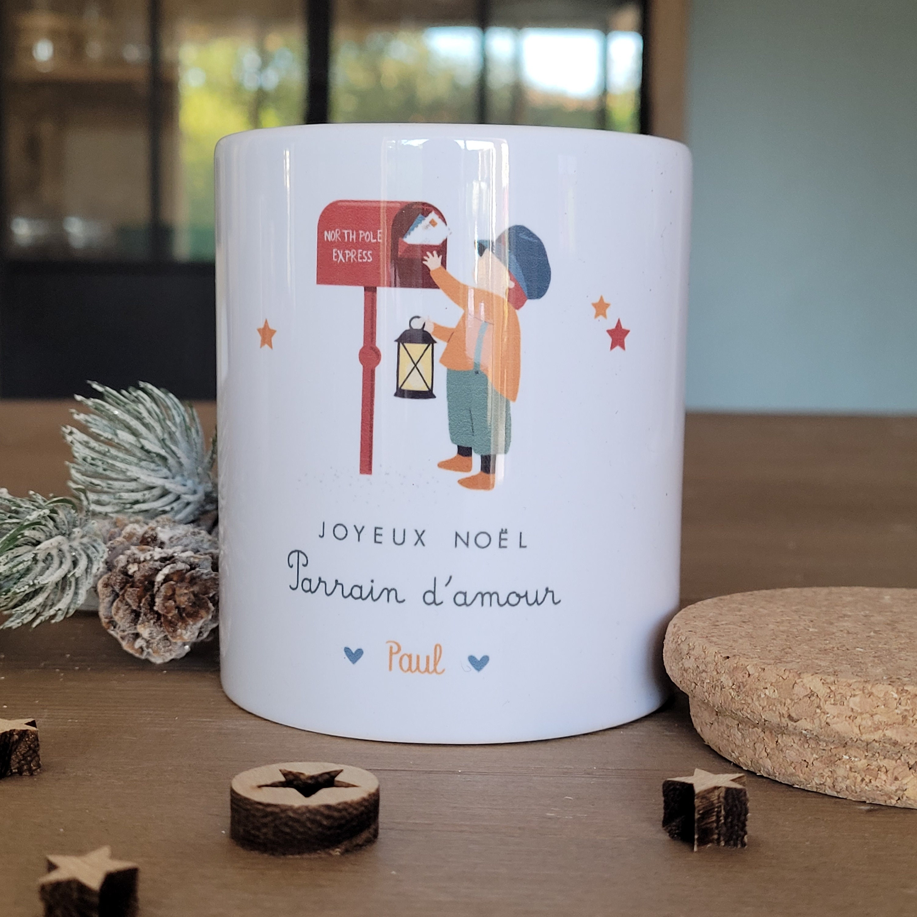 Bougie de Noël Mamie/ Bougie Personnalisé/ Cadeau Personnalisée/ /Cadeau Mamie/Bougie Paul