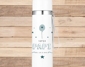 Thermos personnalisable Papi/thermos personnalisé papa//idée cadeau papi/idée cadeau papa/fête des pères/fêtes des grands pères/papi ballon