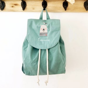 Mini sac à dos enfant/sac à dos maternelle/sac à dos crèche/sac à dos personnalisé/sac enfant personnalisé/cartable enfant vert sauge