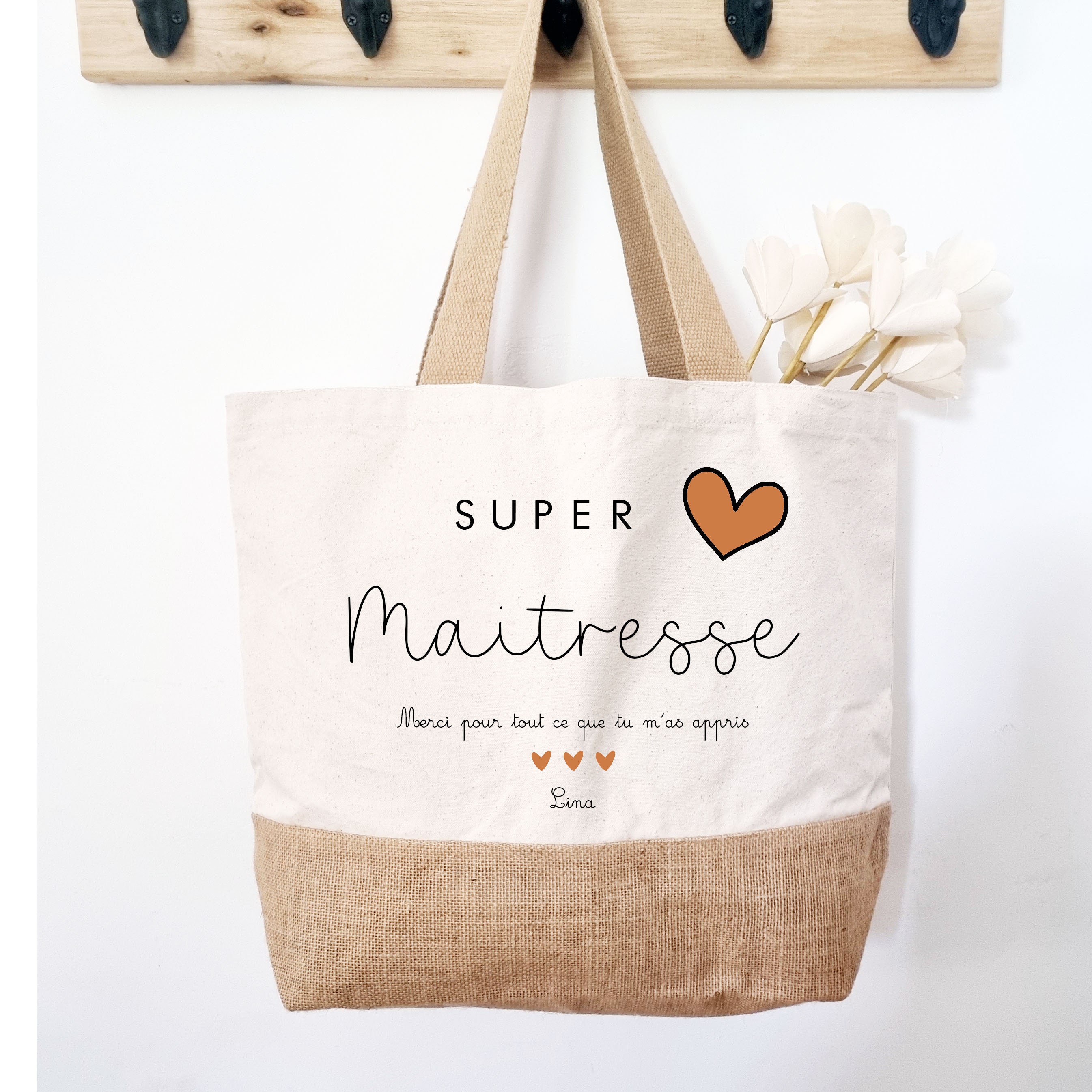 Cadeau Cabas Maitresse Cabas Personnalisé Maitresse/merci Pour