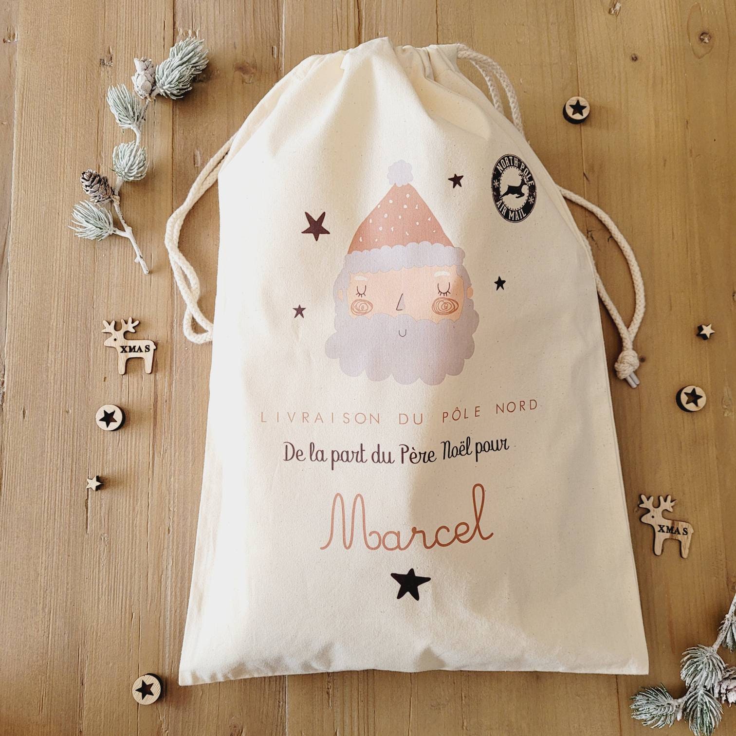 Hotte de Noël Personnalisée/ Hotte Enfant Personnalisable/Sac Noël Personnalisable/ Prénom Enfant/Ho