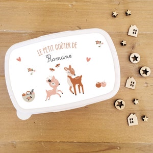 Boite à goûter personnalisable/boite à goûter Romane/boite à goûter enfant/boite a goûter faon biche/boite à goûter personnalisé/