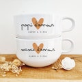 Ceramic bowl with handle for grandpa and grandma/personalized grandpa and grandma gift/gift for dad and mom/personalized grandma bowl/personalized grandpa/grandma bowl