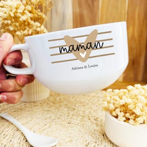 Gepersonaliseerde keramische kom voor mama/zeemanskom voor mama/ontbijtkom voor mama/gepersonaliseerde kom voor Moederdag/Moederdagcadeau/mama