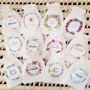 Small personalized pouches / customizable wedding pouches / baptism pouch / bachelorette party pouch / birthday pouch / dragees pouch / bag dragées / bag /