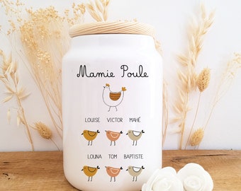 Personalized cookie pot/personalized granny hen pot/personalized cookie pot/Grandmother's Day gift/Grandma's Day gift/grandma