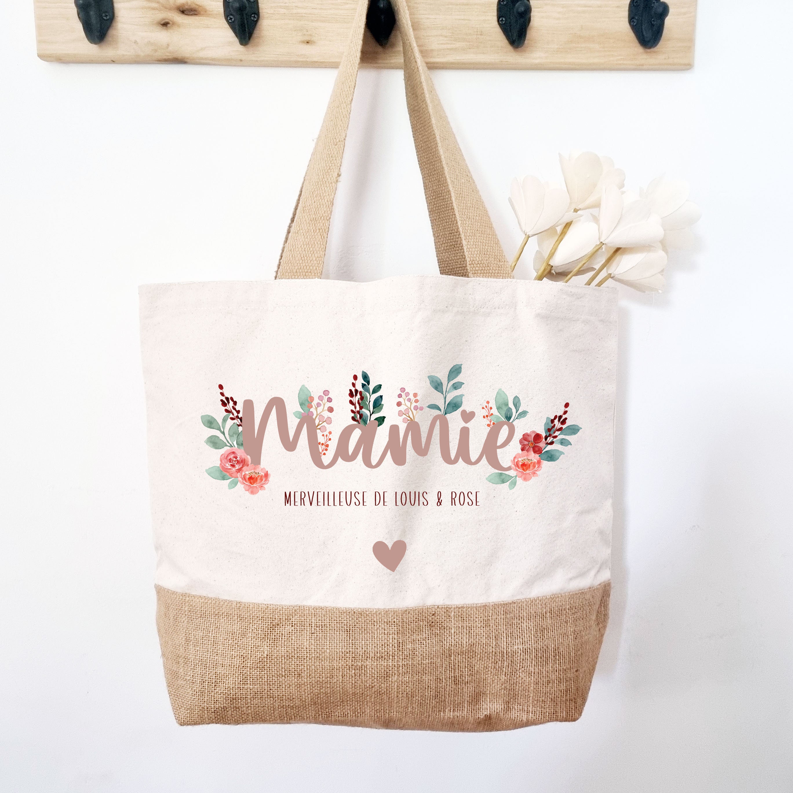 Buy Personalized Granny Tote Bag/granny Jute and Canvas Tote Bag