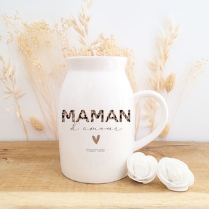 Customizable milk pot/small ceramic vase/personalized mom vase/Mother's Day vase/mom milk pot/Mother's Day gift/Fawn