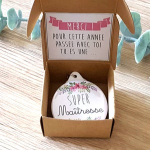 Gift Dank u Meesteres / sleutel sleutel deur / meesteres badge / cadeau eindjaar / super meesteres / dank u doos / meesteres / badge