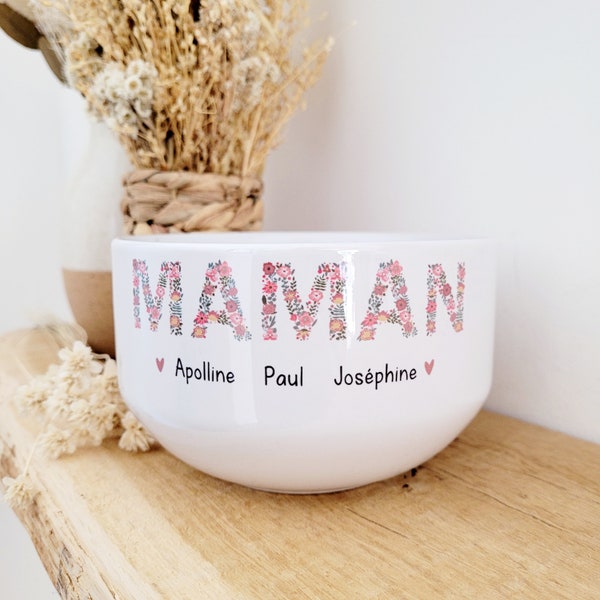 Bol céramique personnalisé/bol petit déjeuner personnalisé/bol personnalisé maman/bol fête des mères/cadeau fête des mères/bol Libertie