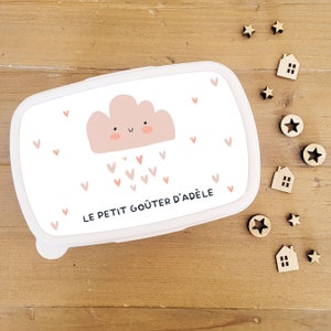 Boite à gouter personnalisée/boite à gouter maternelle/boite à gouter enfant/boite à gouter prénom/boite gouter école/goûter école/Adele
