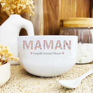 Gepersonaliseerde keramische kom voor moeder/Liberty Flower Bowl voor moeder/aanpasbare kom voor moeder/gepersonaliseerde kom voor Moederdag/Moederdagcadeau