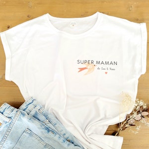 Tee-shirt personnalisé super maman/teeshirt fête des mères/tee-shirt fête des mamans/tee-shirt super maman/cadeau maman/fête des mères/maman image 6