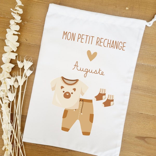 Pochon rangement enfant/pochon enfant personnalisé/pochon pour tenue rechange/sac tenue de rechange/pochon petit change/sac pour rechange