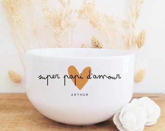 Personalized ceramic bowl/personalized breakfast bowl/personalized grandpa bowl/grandfather's day bowl/father's day gift/caramel heart