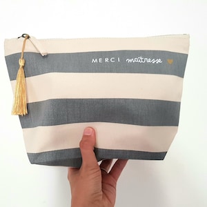 Trousse marinière nounou trousse merci nounou/trousse nounou personnalisable/cadeau merci nounou/trousse merci maîtresse/cadeau merci nounou