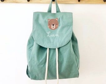 Mini sac à dos enfant/sac à dos maternelle/sac à dos crèche/sac à dos personnalisé/sac enfant personnalisé/cartable enfant vert sauge