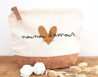 Trousse coeur nounou/trousse personnalisée tata/trousse personnalisée pour maitresse/ATSEM/nounou/puéricultrice/AVS/directrice/orthophoniste