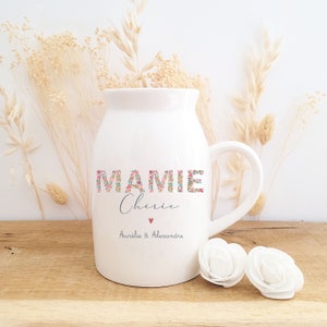 Pot à lait personnalisable/petit vase céramique/vase personnalisé maman/vase fête des mères/pot à lait maman/cadeau fête des mères/Libertie