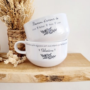 Gepersonaliseerde keramische kom/gepersonaliseerde ontbijtkom/gepersonaliseerde omakom/Grootmoederdagkom/Grootmoederdagcadeau/