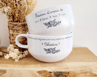 Bol céramique personnalisé/bol petit déjeuner personnalisé/bol personnalisé mamie/bol fête des grands mères/cadeau fêtes des grands mères/