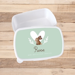Boite à gouter personnalisée/boite à gouter maternelle/boite à gouter enfant/boite à gouter prénom/boite gouter école/goûter école/Lapin