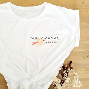 Tee-shirt personnalisé super maman/teeshirt fête des mères/tee-shirt fête des mamans/tee-shirt super maman/cadeau maman/fête des mères/maman image 3