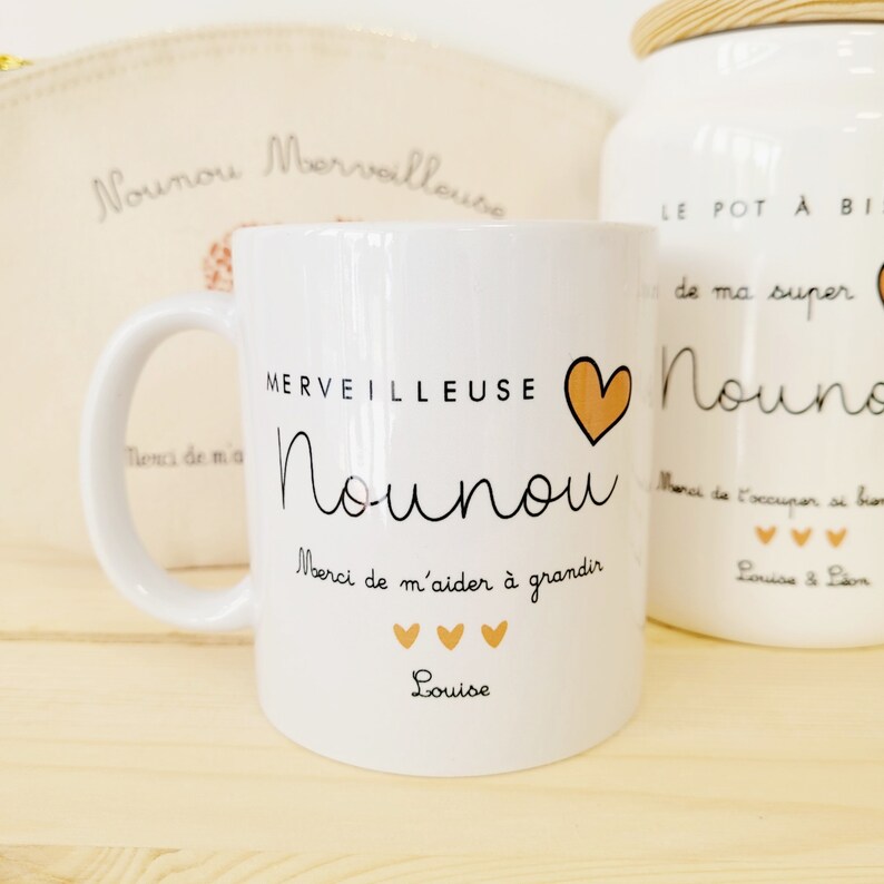 Mug merveilleuse Nounou - Créatrice ETSY : SweetChicAccessoires 